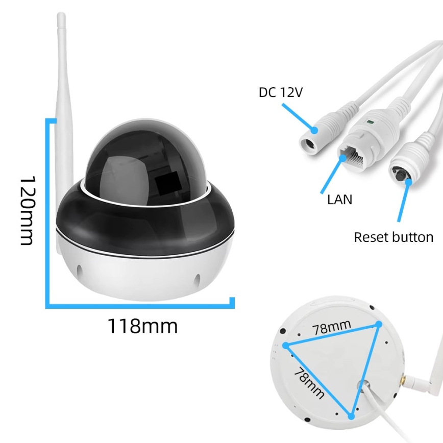 Immax NEO 07825L - Okos kültéri kamera DOME érzékelővel 5MP 230V IP66 TUYA Wi‑Fi
