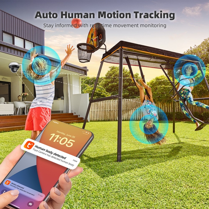 Immax NEO 07825L - Okos kültéri dómkamera 5MP érzékelővel 230V IP66 TUYA Wi-Fi