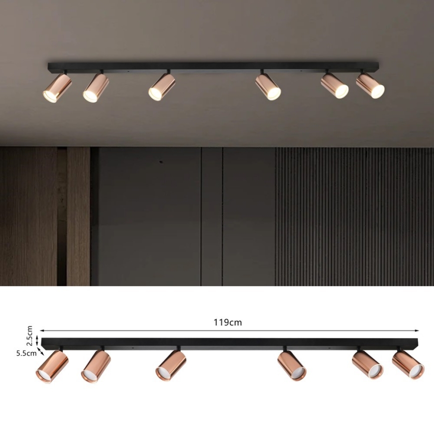 Immax NEO 08305L - PUNTO spotlámpa 6xGU10/9W/230V rózsaarany