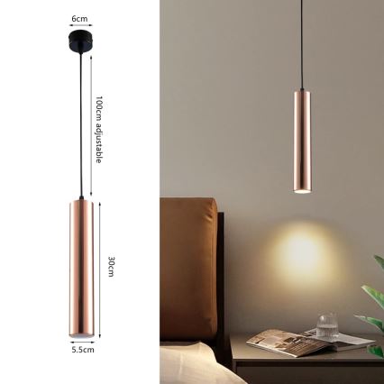 Immax NEO 08306L - PUNTO kábeles csillár 1xGU10/9W/230V rózsaarany