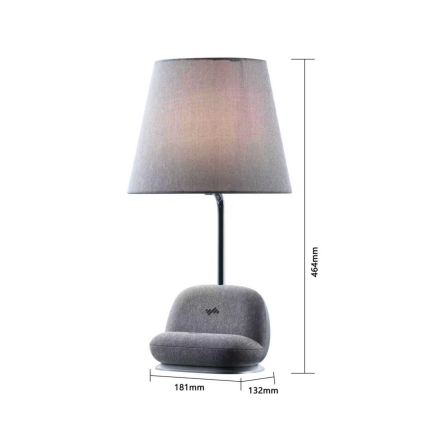 Immax NEO 09109L - LED fényerőszabályozható asztali lámpa Qi vezeték nélküli töltéssel SOFA LED/6W/230V szürke