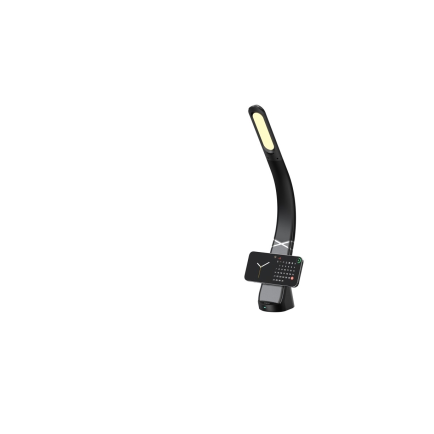 Immax NEO 09110L - Fényerőszabályozható LED asztali lámpa vezeték nélküli töltéssel MAGIC LED/5W/230V fekete