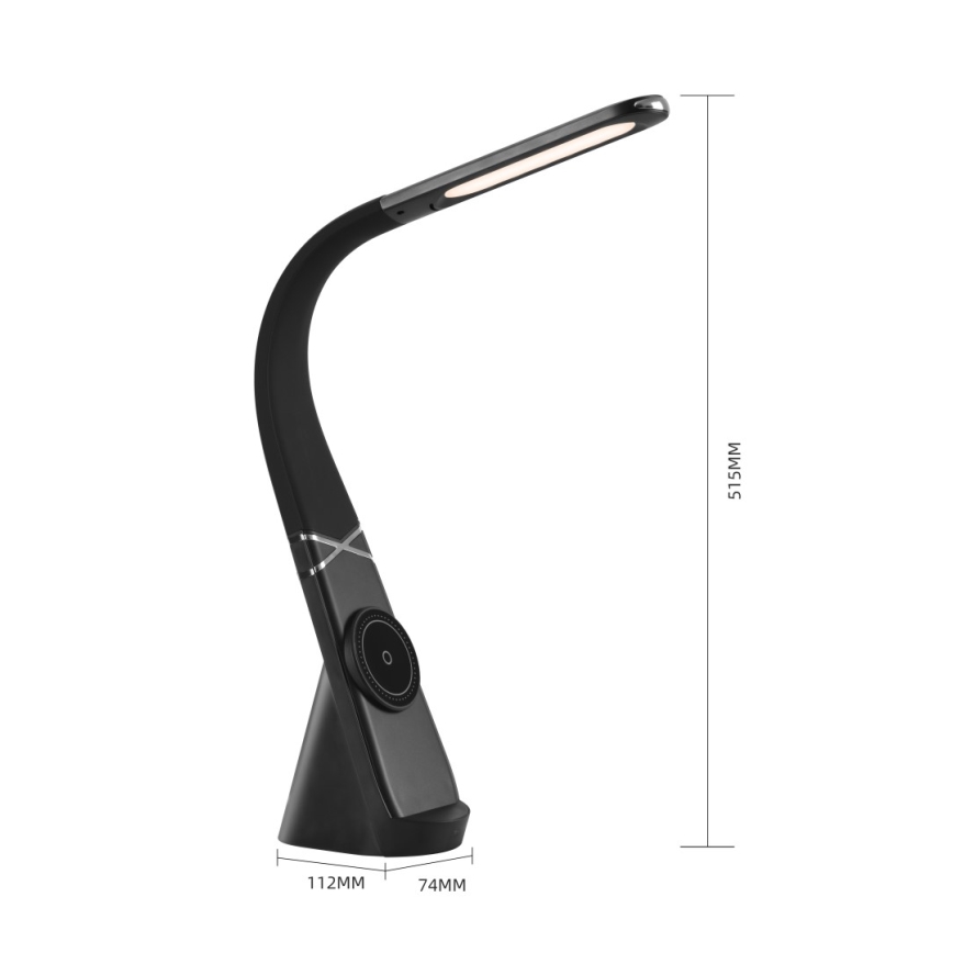 Immax NEO 09110L - Fényerőszabályozható LED asztali lámpa vezeték nélküli töltéssel MAGIC LED/5W/230V fekete