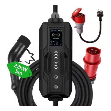 Immax - Utazó EV töltőállomás elektromos autókhoz AC Type 2 32A/380V 22kW 5m + tok