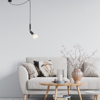 Függeszték INA kábellel 1xE27/42W/230V fekete