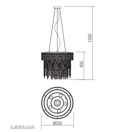 Incanti ITV PR6 10 60 - Kristály csillár zsinóron TREVI 6xGU10/50W/230V