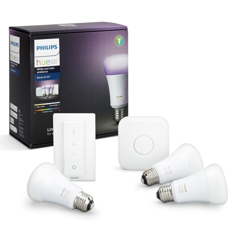 Induló készlet Philips Hue WHITE AND COLOR AMBIANCE 3xE27/10W/230V
