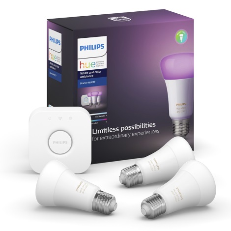 Induló készlet Philips Hue WHITE AND COLOR AMBIANCE 3xE27/9,5W/230V 2000-6500K