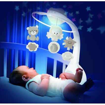 Infantino - 3 az 1-ben zenélő körforgó kiságy fölé, 3xAAA, barna