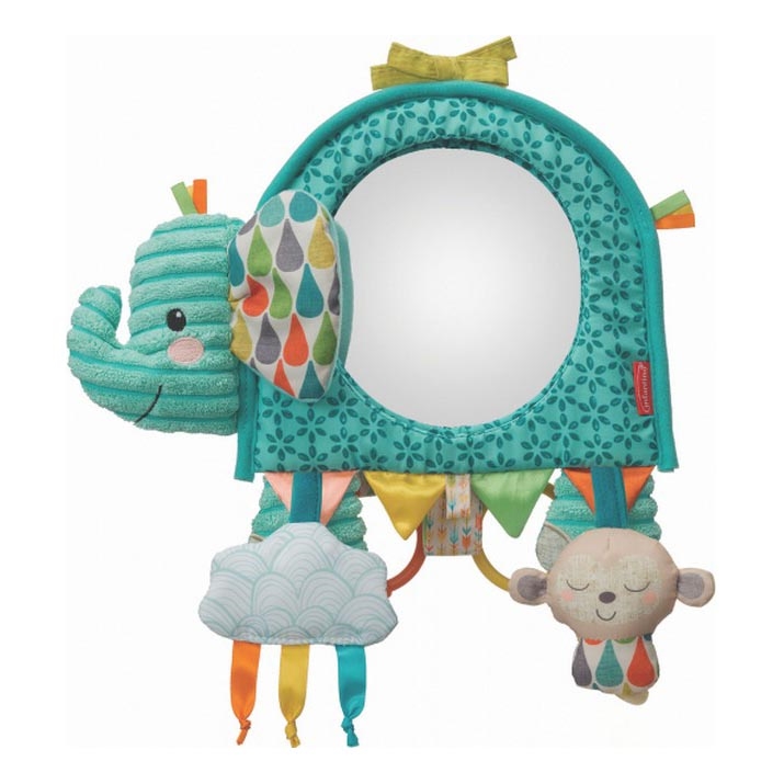 Infantino - Akasztós játék tevékenységekkel és tükörrel elefánt