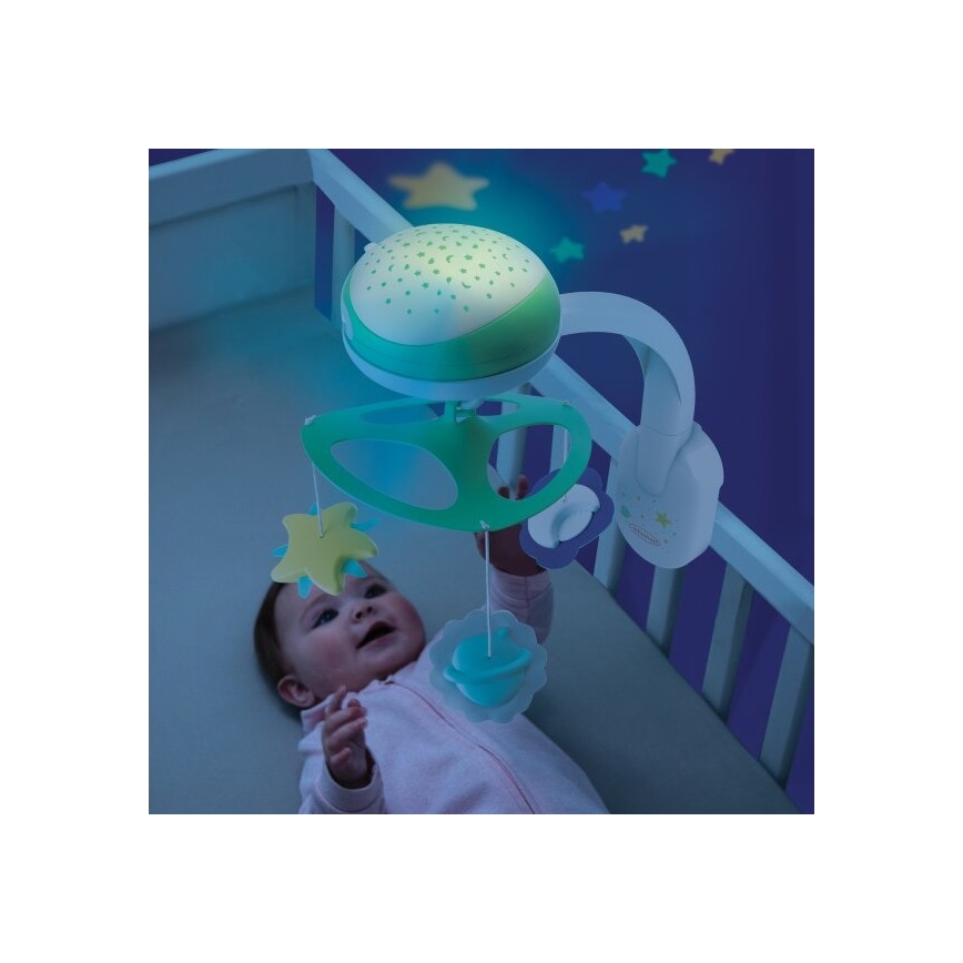Infantino - Bölcső mobil melódiával 3in1 3xAA zöld
