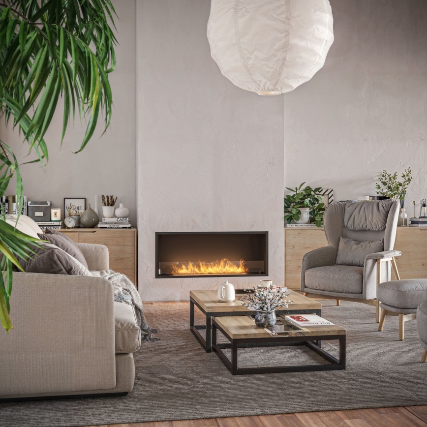 InFire - Beépített BIO kandalló 49,4x124,4 cm 6kW fekete