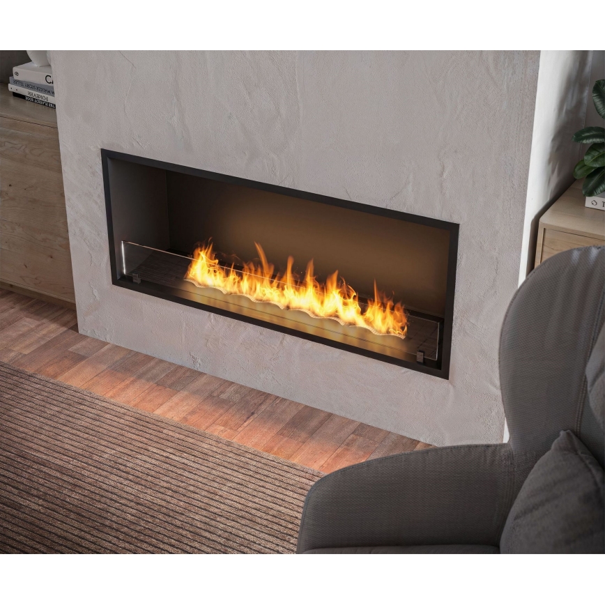 InFire - Beépített BIO kandalló 49,4x124,4 cm 6kW fekete
