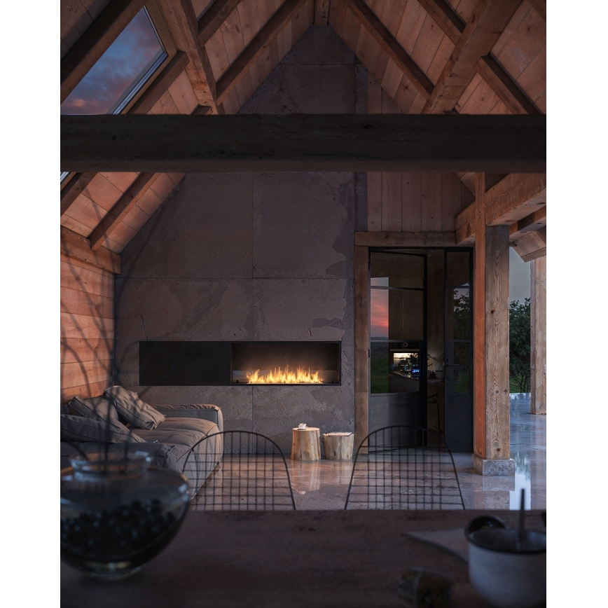 InFire - Beépített BIO kandalló 49,4x124,4 cm 6kW fekete