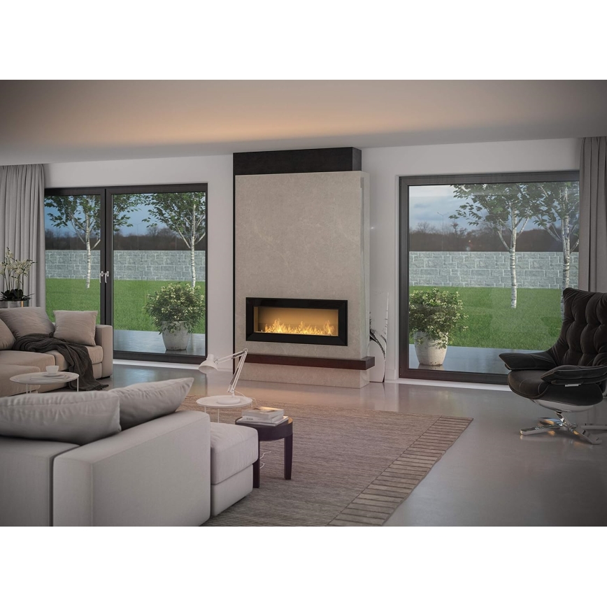 InFire - Beépített BIO kandalló 49x120 cm 3kW fekete