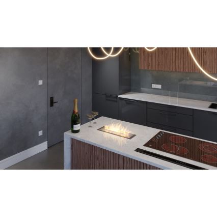 InFire - Beépített BIO kandalló 5,5x50 cm 3kW fekete