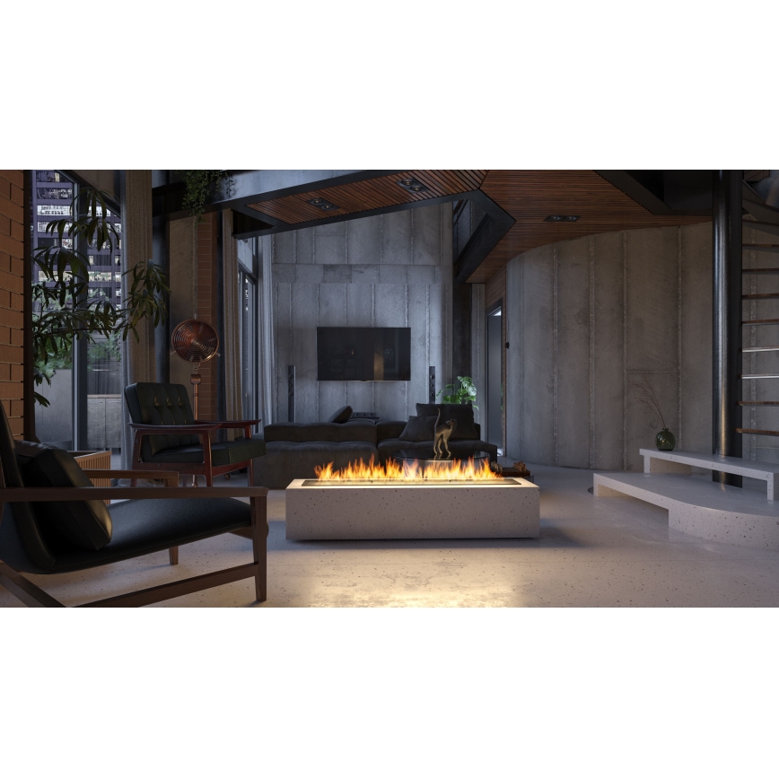 InFire - Beépített BIO kandalló 7,5x120 cm 7kW fekete