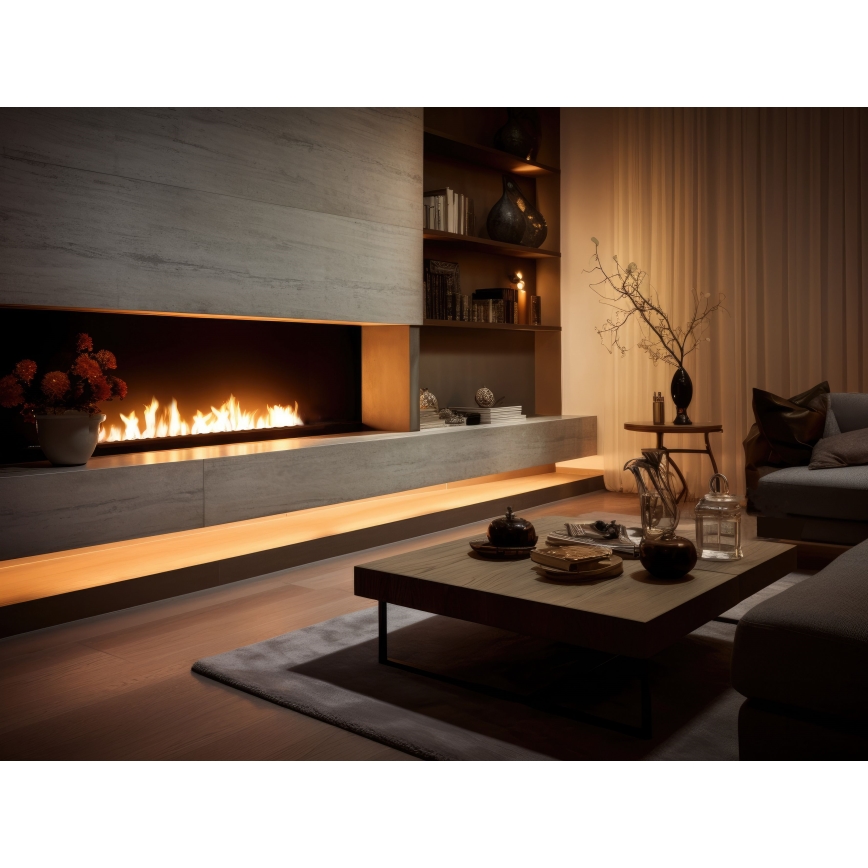 InFire - Beépített BIO kandalló 7,5x120 cm 7kW fekete