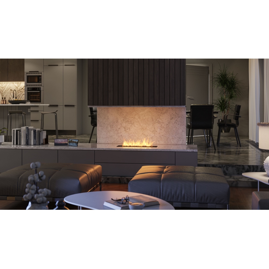 InFire - Beépített BIO kandalló 7,5x60 cm 3,5kW fekete