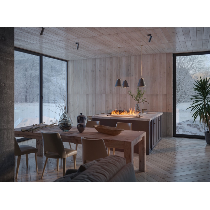 InFire - Beépített BIO kandalló 8,5x100 cm 6kW fekete