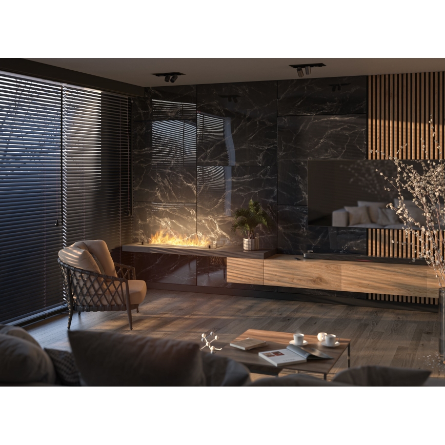 InFire - Beépített BIO kandalló 8,5x120 cm 6kW fekete