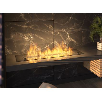 InFire - Beépített BIO kandalló 8,5x120 cm 6kW fekete