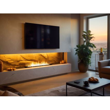 InFire - Beépített BIO kandalló 8,5x120 cm 6kW fekete