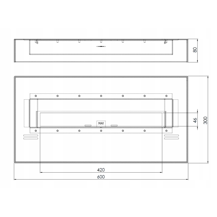 InFire - BIO kandalló 8x60 cm 3kW fekete