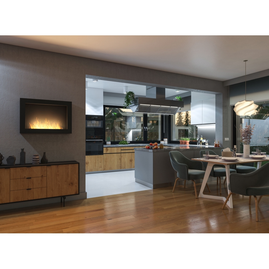 InFire -  Fali BIO kandalló 80x56 cm 3kW fekete