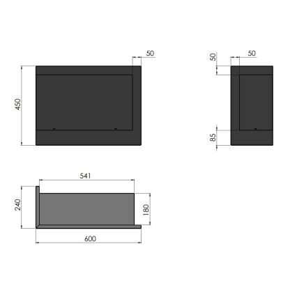 InFire - Sarok BIO kandalló 45x60 cm 3kW fekete