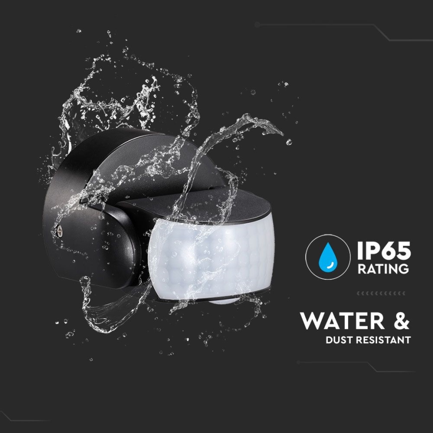 Infravörös kültéri mozgásérzékelő 180/360° 600W/230V IP65 fekete