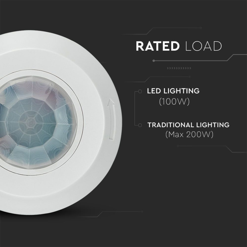 Infravörös mozgásérzékelő 360° 200W/230V fehér