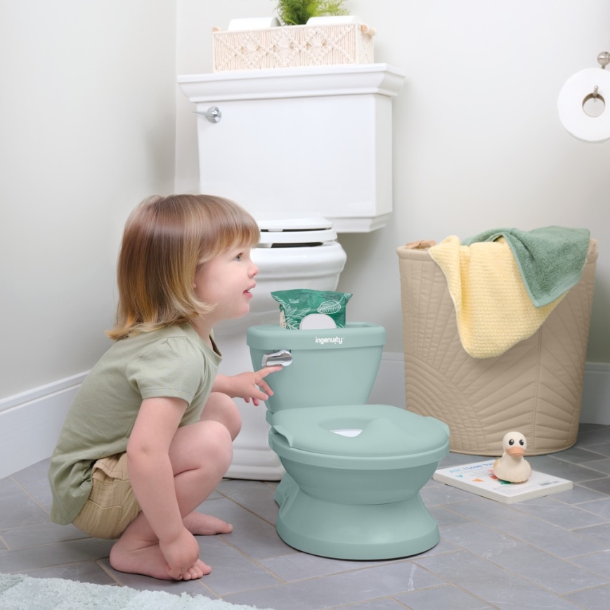 Ingenuity - MY SIZE hanghatású gyermek WC, zöld, 2x AAA
