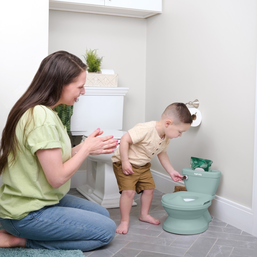 Ingenuity - MY SIZE hanghatású gyermek WC, zöld, 2x AAA