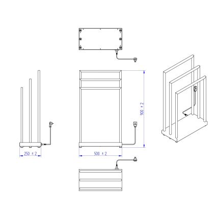Instal Projekt - Elektromos törölközőszárító MOBE 105W 90x50 cm fehér