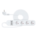 Intelligens hosszabbító vezeték kapcsolóval 4Z Típus E + 2x USB-A + 1x USB-C 1,5m Wi-Fi Tuya fehér