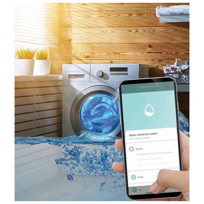 Intelligens vízszivárgás érzékelő 3xAAA Wi-Fi Tuya