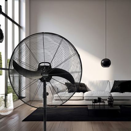 Ipari állványos ventilátor 115 W/230 V, 188 cm, fekete