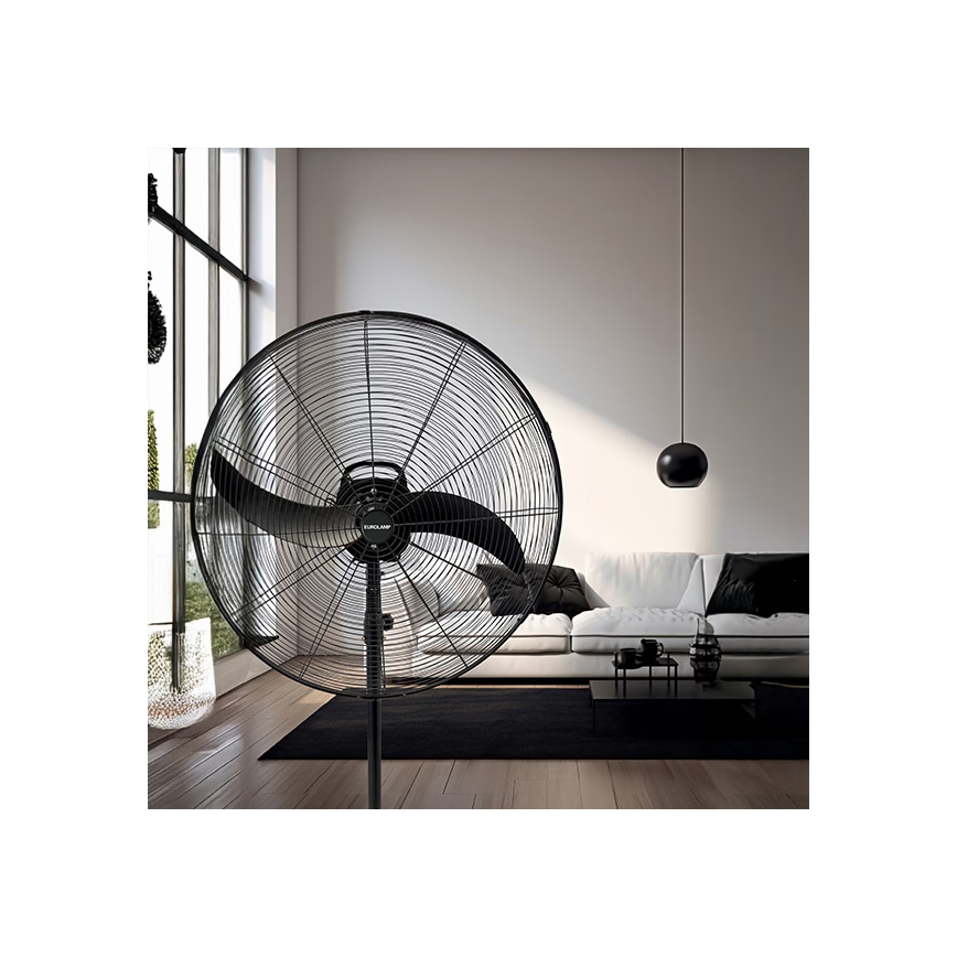Ipari állványos ventilátor 115 W/230 V, 188 cm, fekete