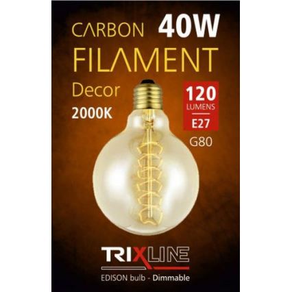 Ipari dimmelhető dekor izzó VINTAGE G80 E27/40W/230V