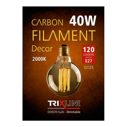 Ipari dimmelhető dekoratív izzó VINTAGE G125 E27/40W/230V 2000K