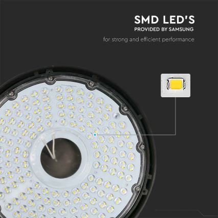 Ipari LED High Bay lámpatest 100 W, 230 V, 4000 K, IP65