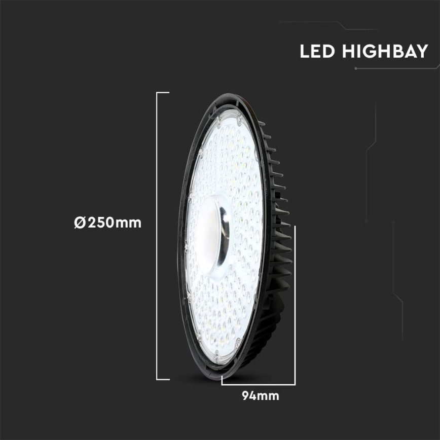 Ipari LED High Bay lámpatest 100 W, 230 V, 4000 K, IP65