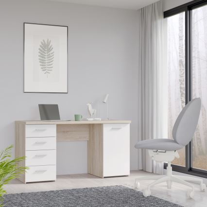 Íróasztal ARENO fehér/sonoma tölgy