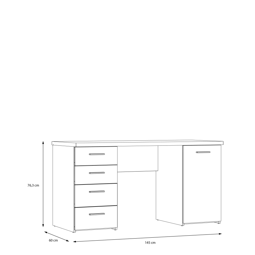 Íróasztal ARENO fehér/sonoma tölgy