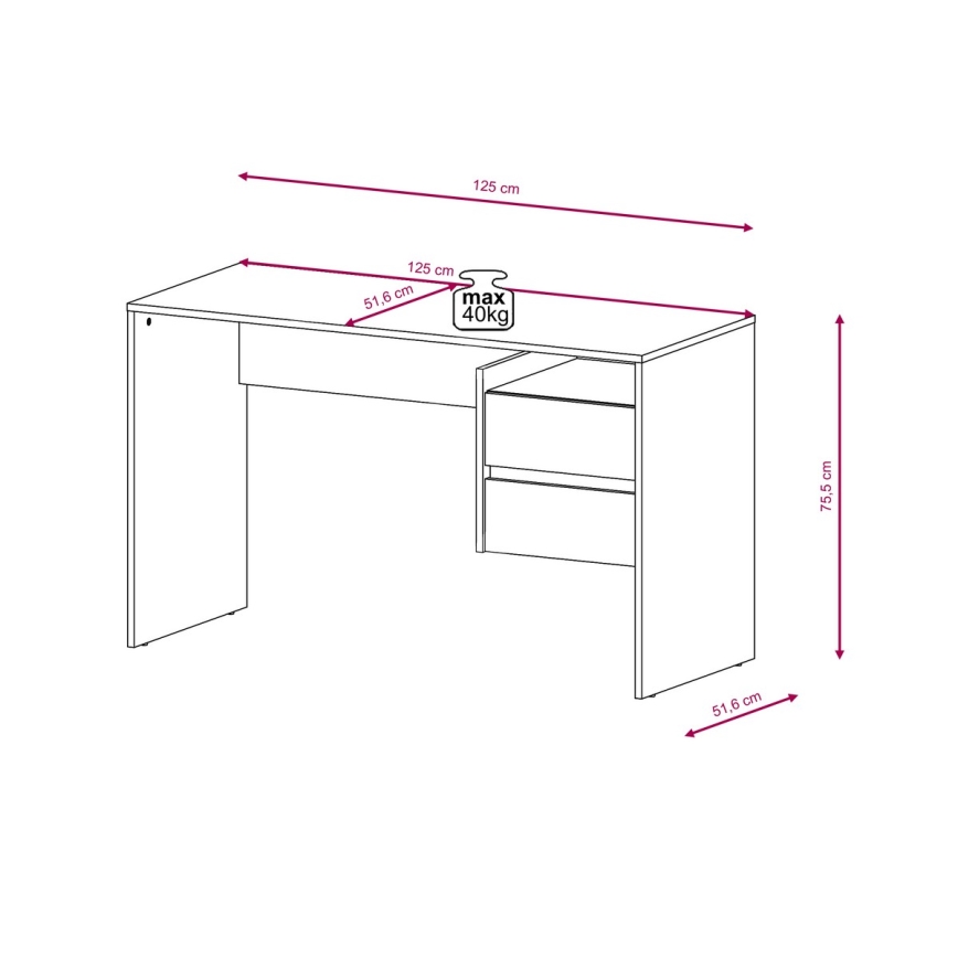 Íróasztal fiókokkal MARLO, artisan tölgy/antracit
