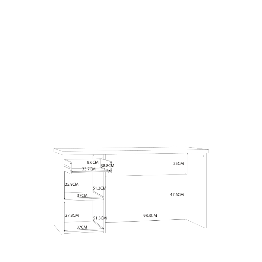 Íróasztal GINO fehér/sonoma tölgy