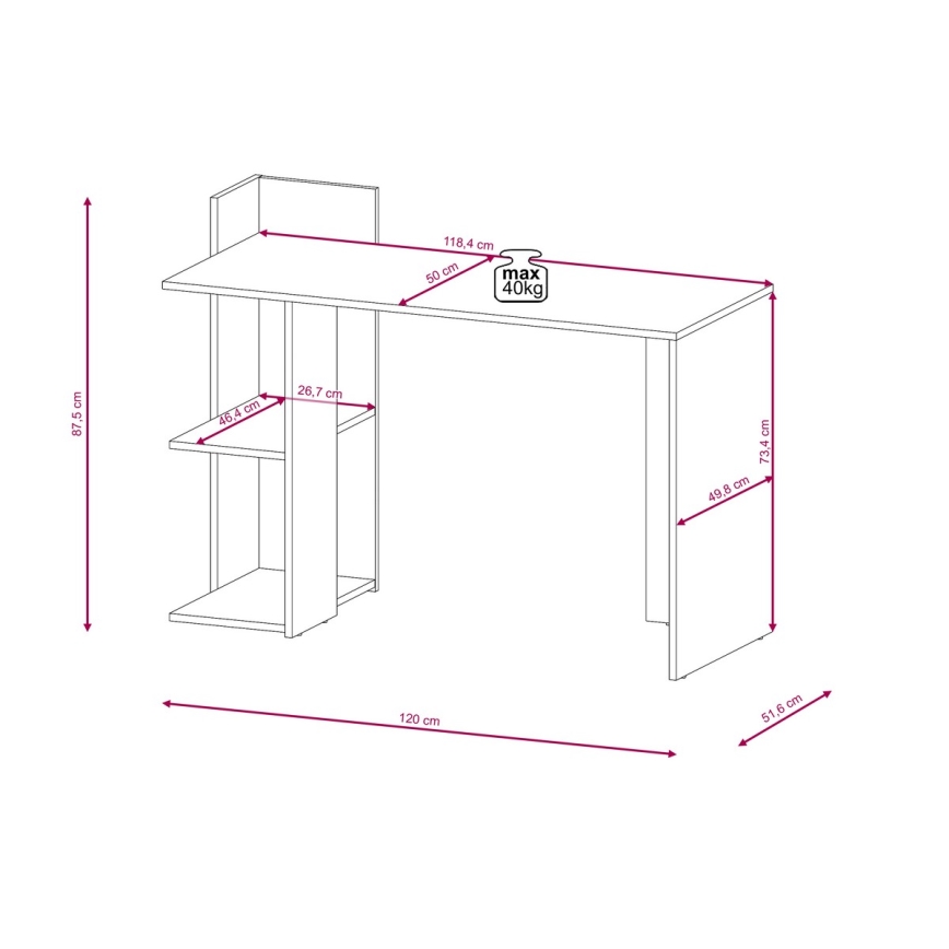 Íróasztal MARLO betonszürke/fehér