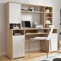 Íróasztal polccal ELIAN, sonoma tölgy/fehér