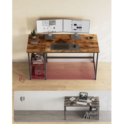 Íróasztal SOLEA 140x60 cm barna/fekete